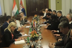 16 April 2015 The Speaker of the National Assembly of the Republic of Serbia, Maja Gojkovic and Hungarian National Assembly Speaker László Kövér